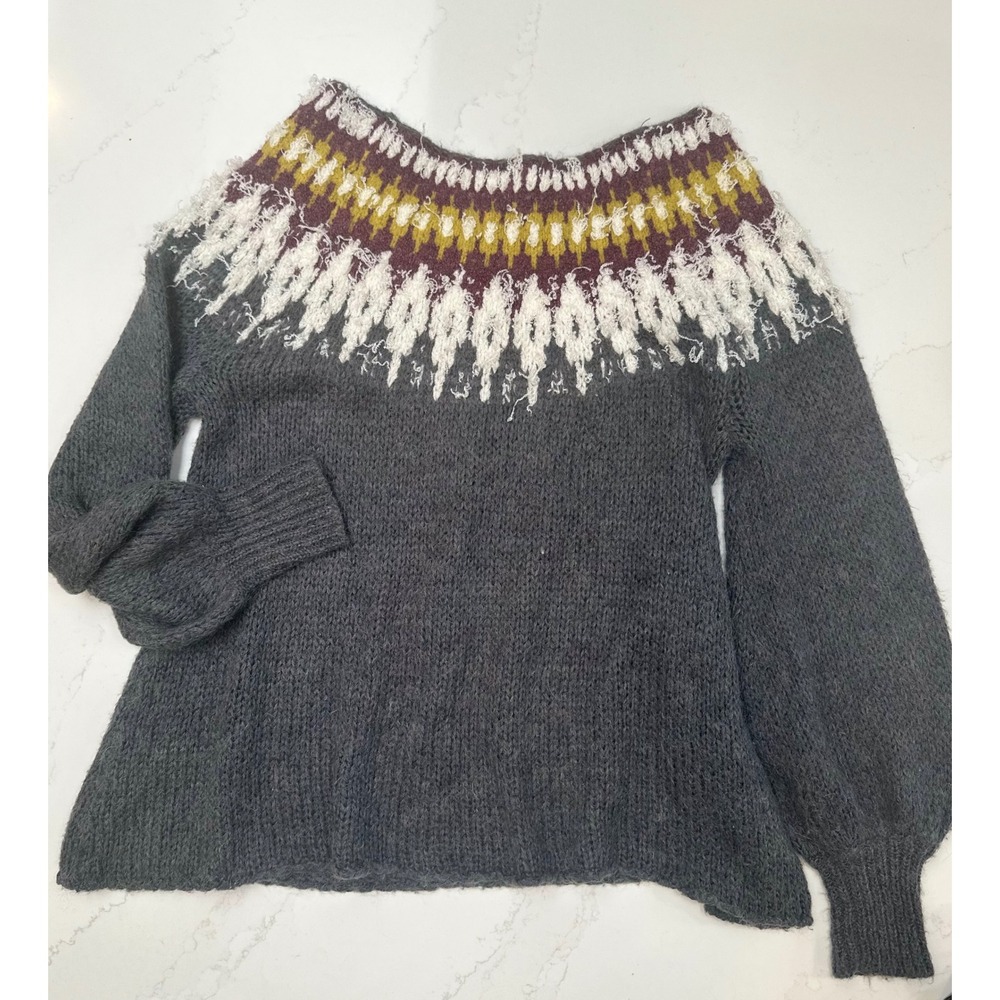 Free People Baltic Isle Sweater Boho Indie Western Chic Oversized Cozy - Picture 2 of 8